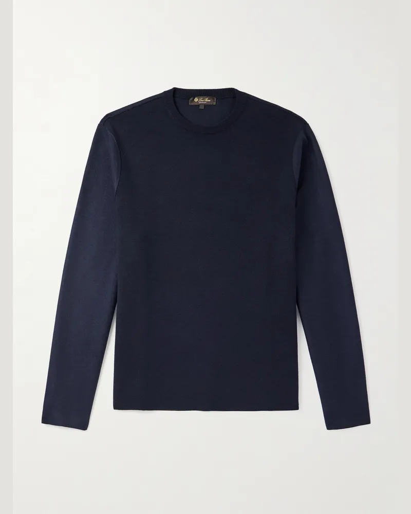 Loro Piana Breia Wish® Wool and Cashmere-Blend Sweater Blue