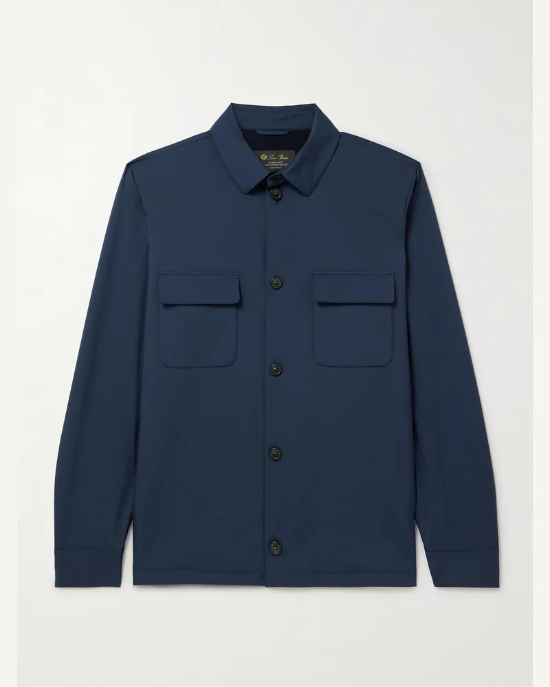 Loro Piana Hemdjacke aus „WindWish™“-Material Blau