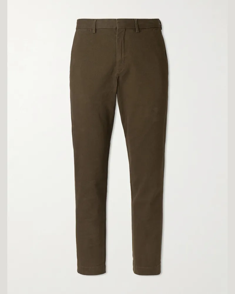 Ralph Lauren Manhasset gerade geschnittene Hose aus Stretch-Baumwoll-Twill Braun