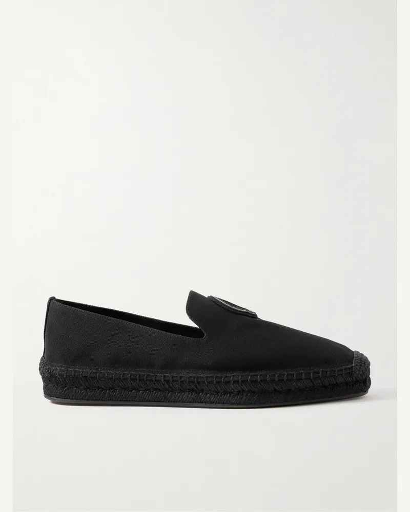 Christian Louboutin Nanou Logo-Appliquéd Canvas Espadrilles Black