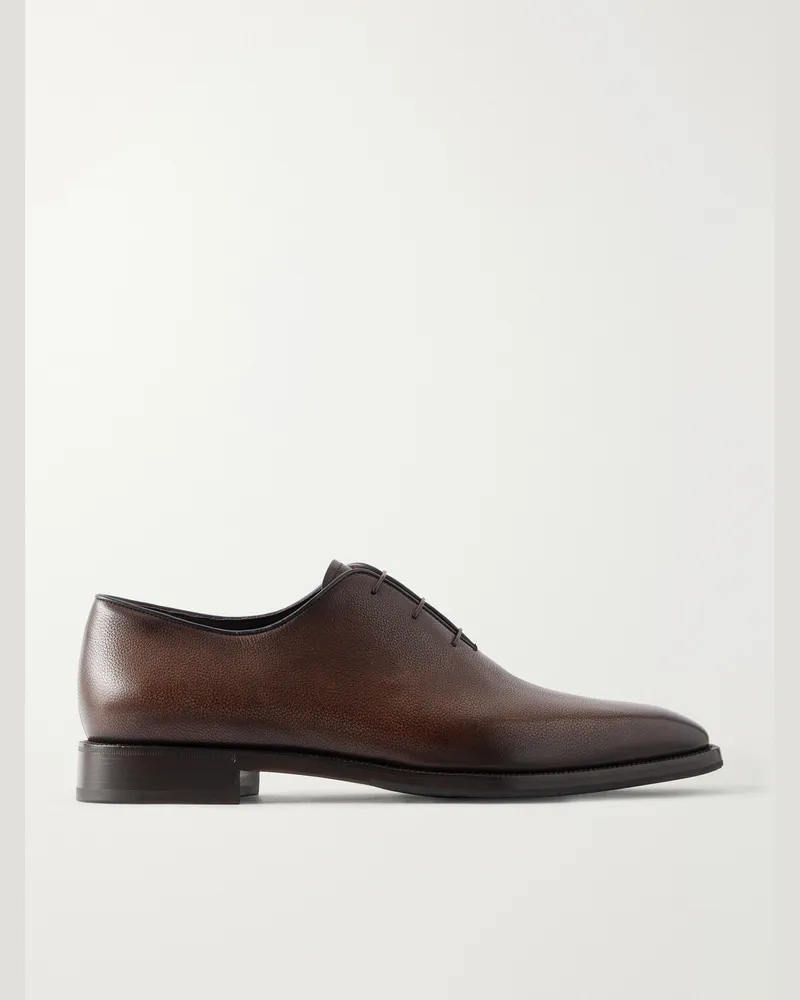Berluti Alessandro Demesure Leather Oxford Shoes Brown