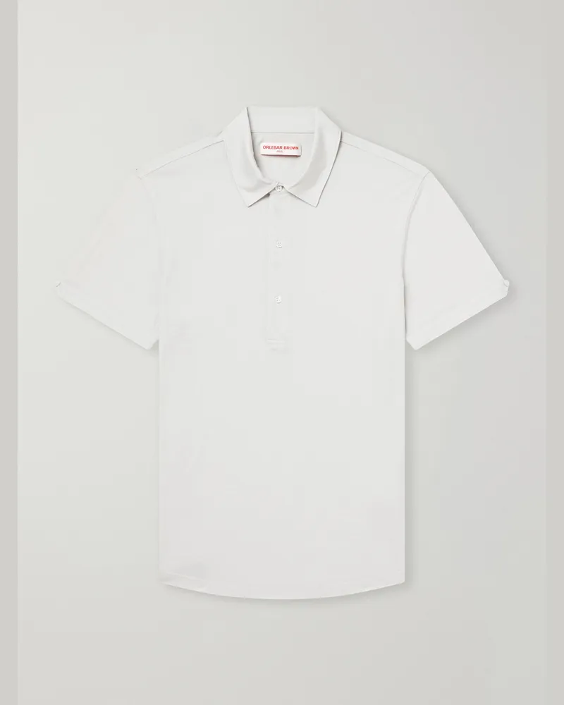 Orlebar Brown Sebastian Wool-Jersey Polo Shirt Neutrals