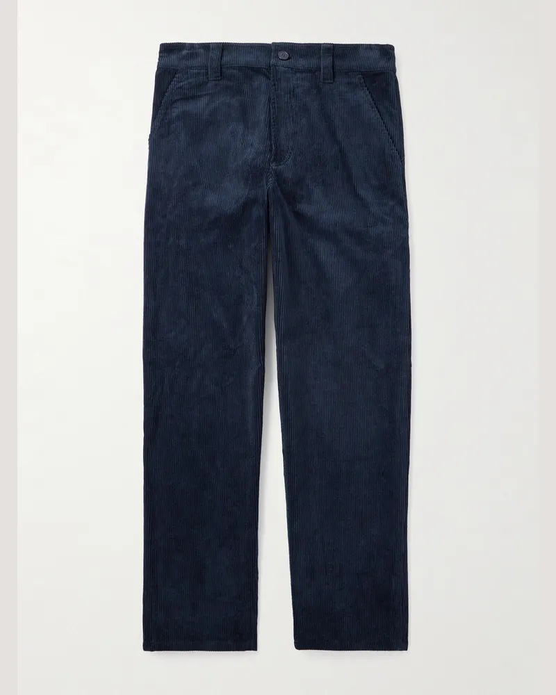 A.P.C. Fergus gerade geschnittene Hose aus Cord aus einer Baumwollmischung Blau