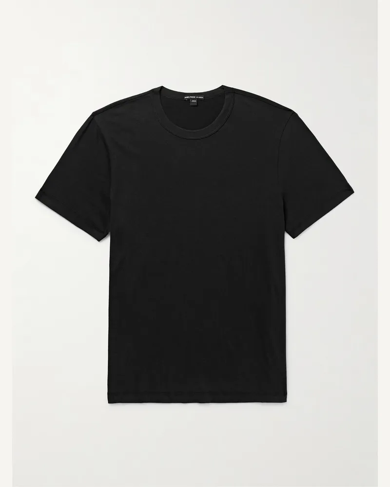 James Perse Lotus T-Shirt aus Baumwoll-Jersey Schwarz