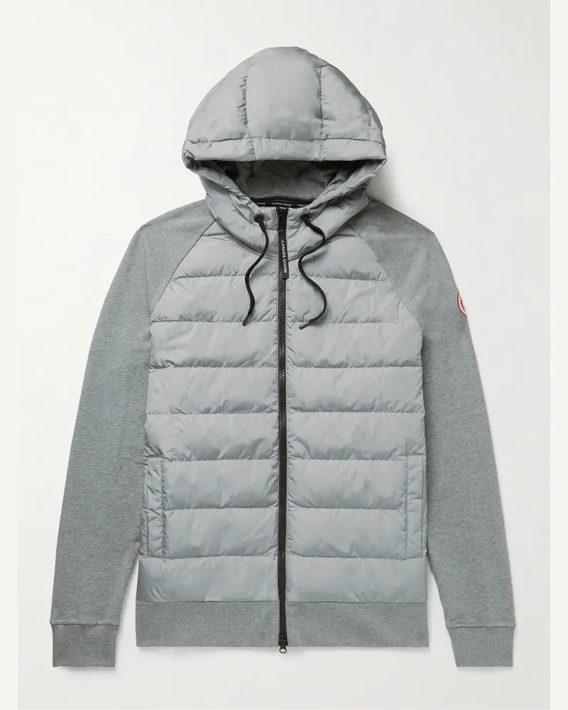 Canada Goose HyBridge Huron Daunenjacke aus gestepptem Shell und Baumwoll-Jersey Grau