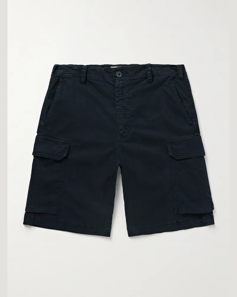 Nili Lotan Maclin schmal und gerade geschnittene Cargoshorts aus Twill aus einer Baumwollmischung Blau