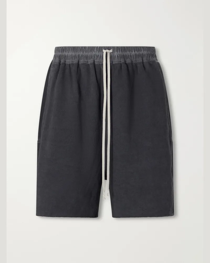 DRKSHDW by Rick Owens Straight-Leg Cotton-Jersey Drawstring Shorts Black