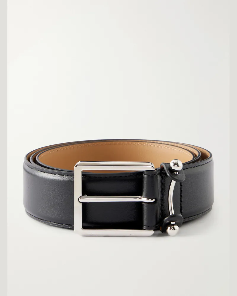 Christian Louboutin Chambeliss 3.5cm Leather Belt Black