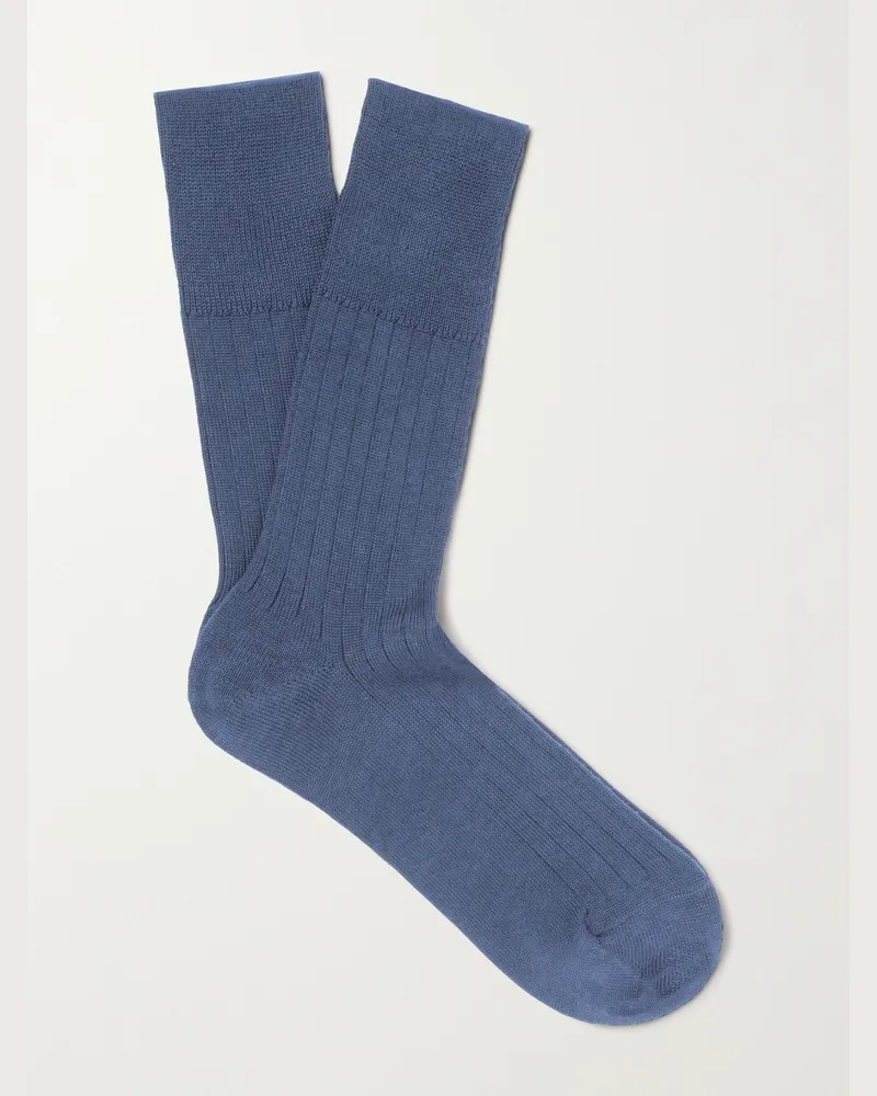 MR P. Socken aus einer Baumwollmischung Blau