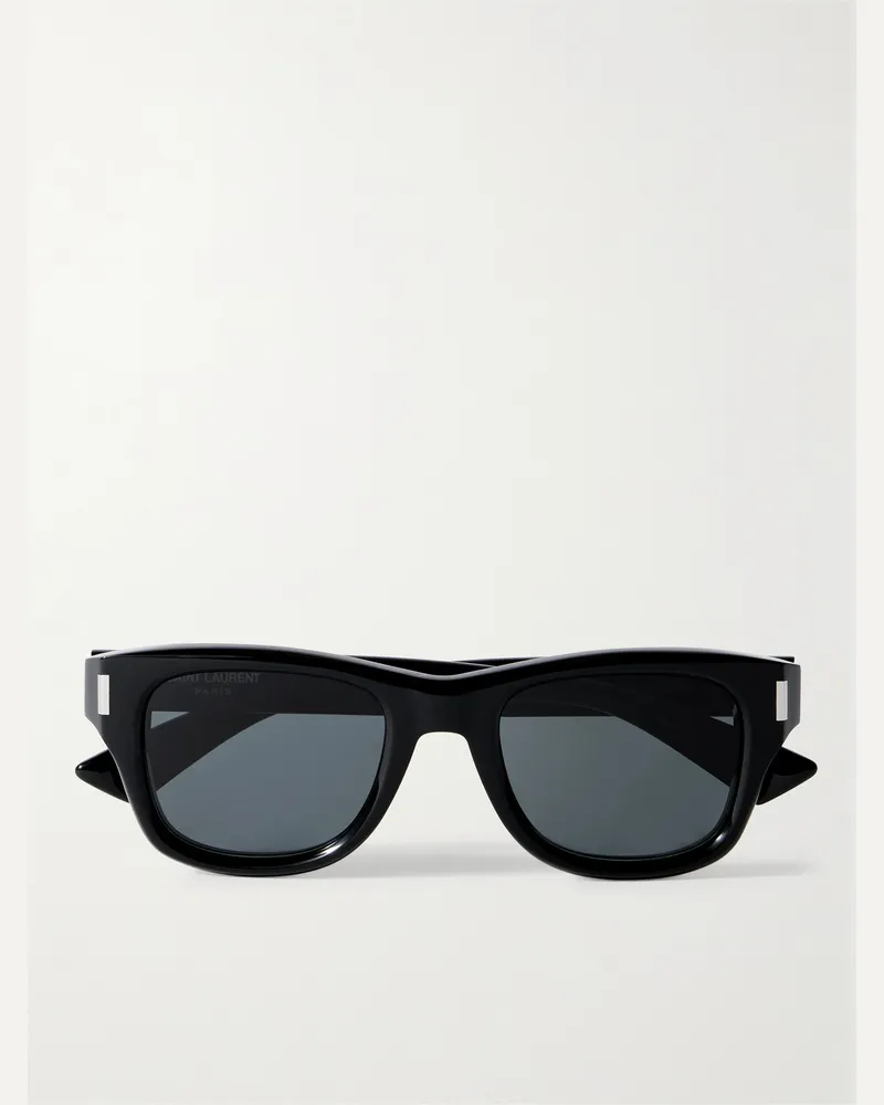 Saint Laurent Sonnenbrille mit eckigem Rahmen aus Azetat Schwarz