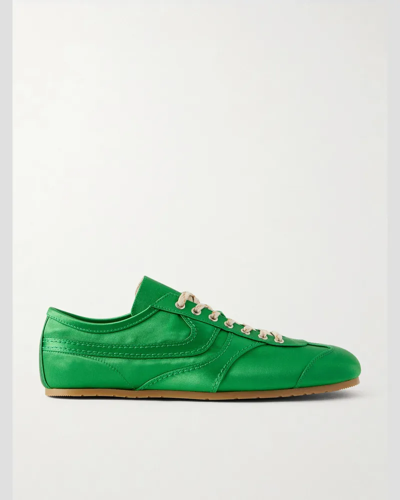 Dries van Noten Satin Sneakers Green