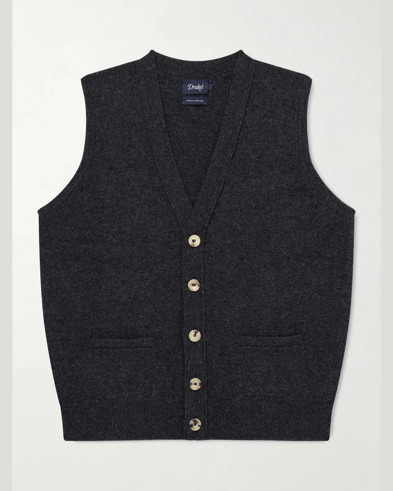 Drake's Wool Vest Gray