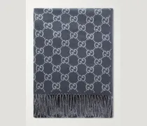Fringed Logo-Jacquard Cashmere Scarf