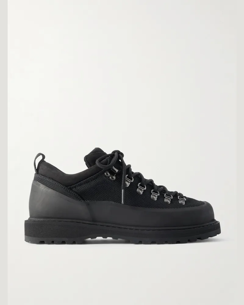 Diemme Roccia Basso Sport Wanderschuhe aus technischem Shell mit Besatz aus Gummi und Veloursleder Schwarz