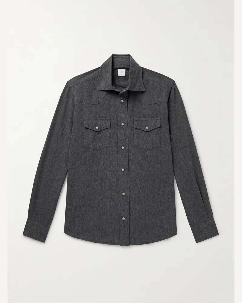 Eleventy Hemd aus Baumwolle im Western-Stil Grau