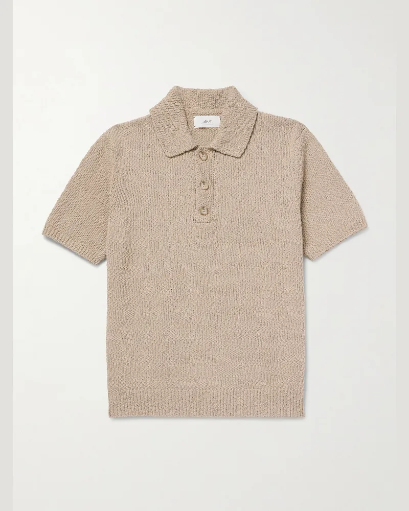 MR P. Slub Cotton Polo Shirt Neutrals