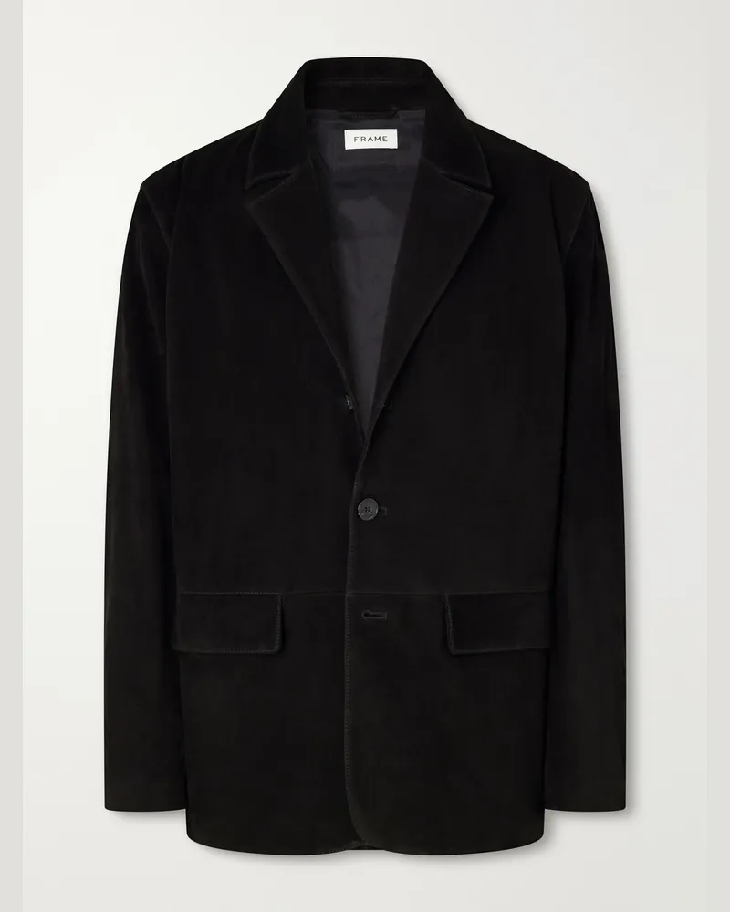 Frame Denim Suede Blazer Black