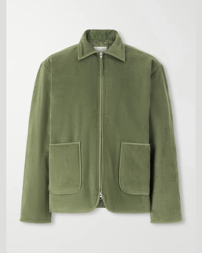 KARDO Amardeep Cotton-Corduroy Blouson Jacket Green