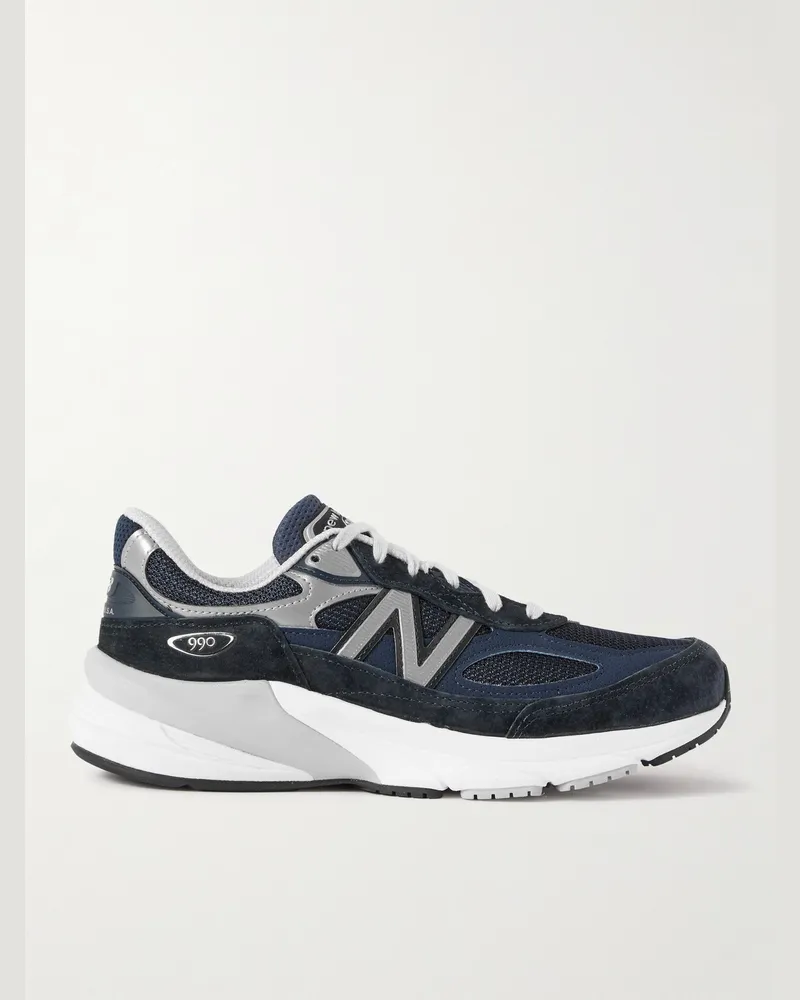 New Balance 990v6 Sneakers aus Veloursleder und Mesh mit Lederbesatz Blau