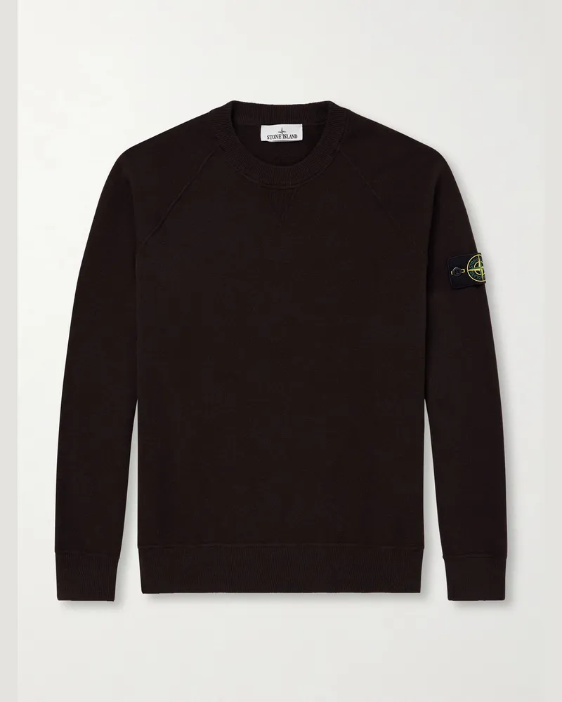 Stone Island Virgin Wool-Blend Sweatshirt Brown