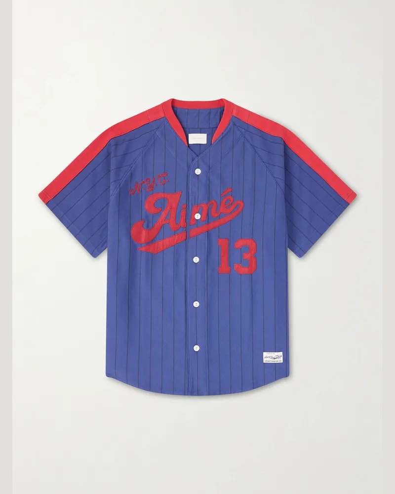 Aimé Leon Dore Printed Cotton-Jersey Shirt Blue