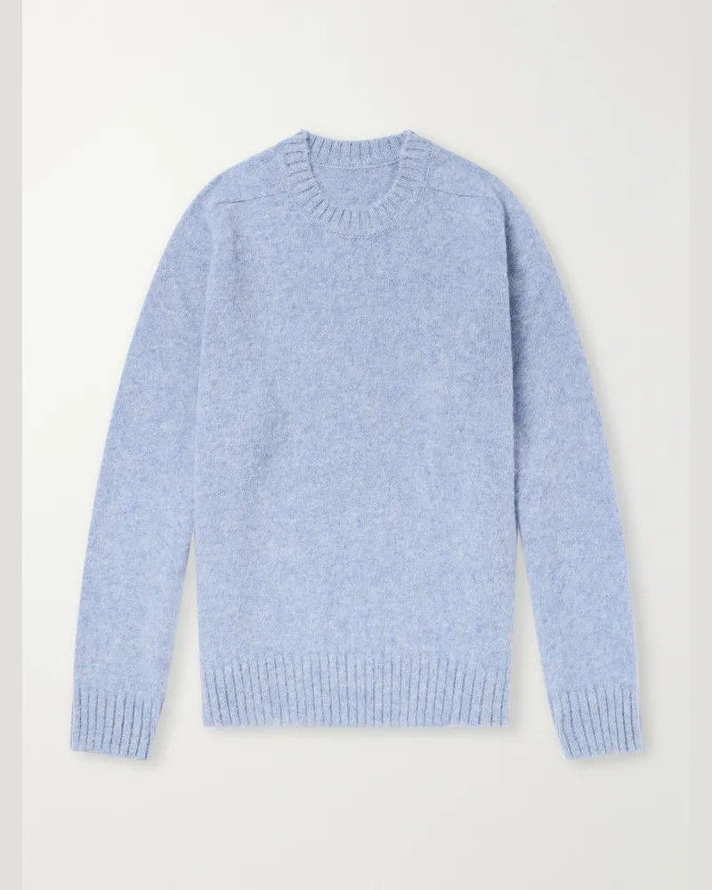 Anderson & Sheppard Geelong Brushed-Wool Sweater Blue