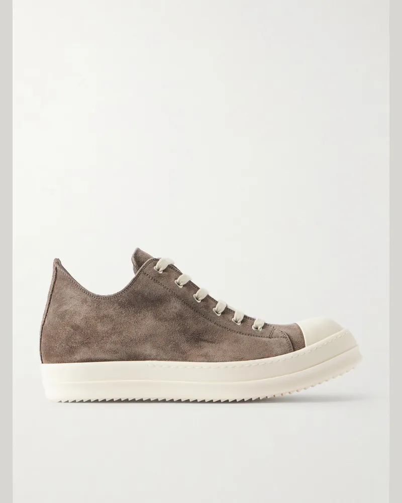 Rick Owens Ramones Suede Sneakers Brown