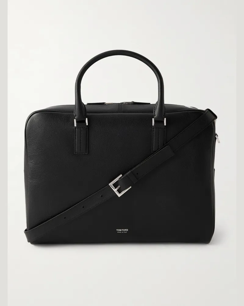 Tom Ford Aktentasche aus vollnarbigem Leder Schwarz