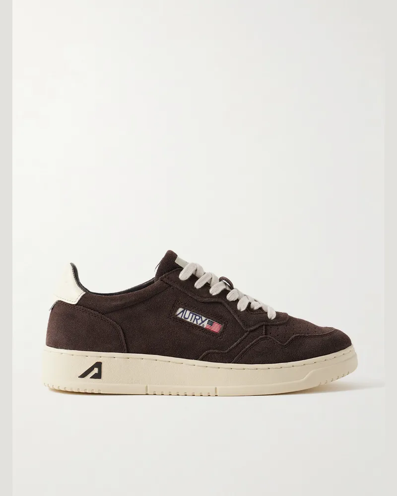 AUTRY Medalist Sneakers aus Veloursleder mit Lederbesatz Braun