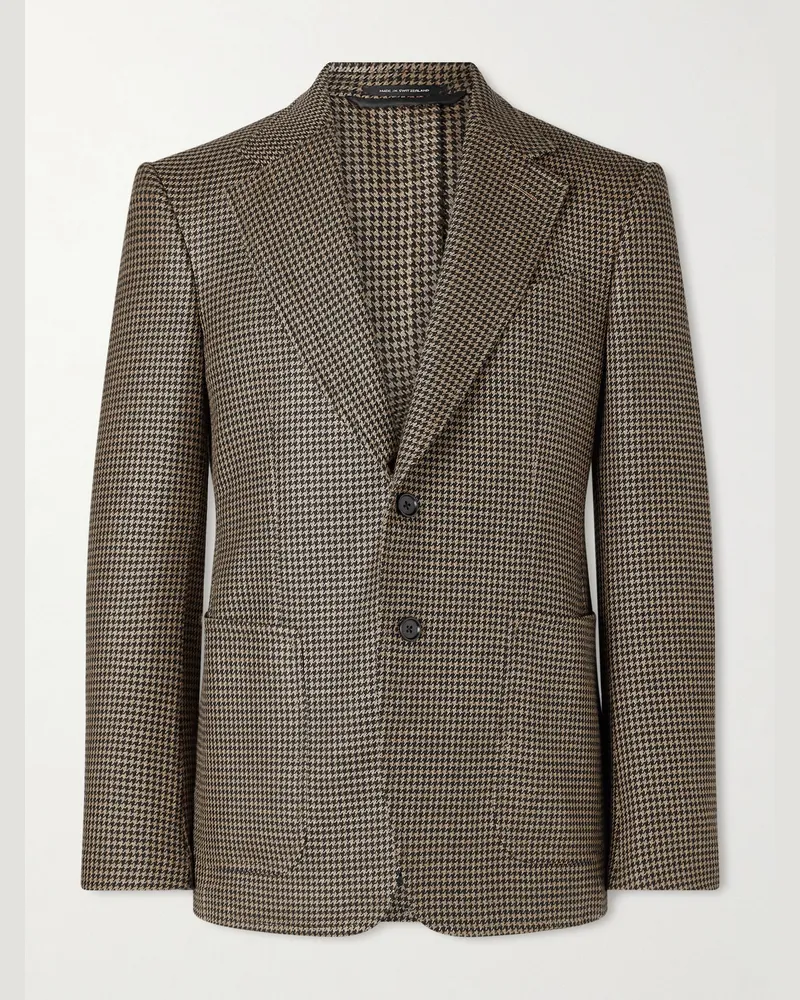 Tom Ford Shelton Sakko aus einer Mischung aus Wolle, Seide und Leinen Braun
