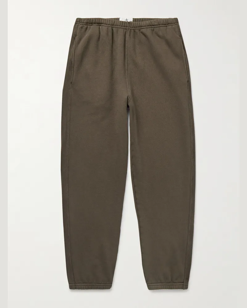 Stone Island Jogginghose aus Baumwoll-Jersey in Stückfärbung Grün