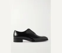 Elkan Whole-Cut Glossed-Leather Oxford Shoes