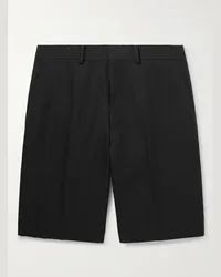 AURALEE Gerade geschnittene Shorts aus Twill aus einer Baumwoll-Leinenmischung Schwarz