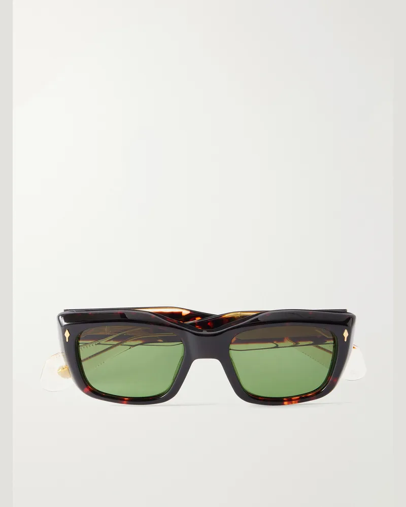 Jacques Marie Mage Corniche Square-Frame Tortoiseshell Acetate Sunglasses Tortoiseshell