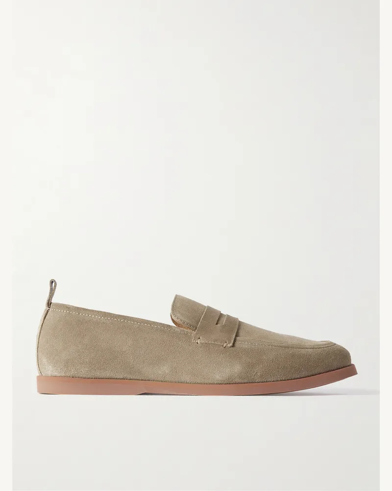 MR P. Leo Suede Penny Loafers Neutrals