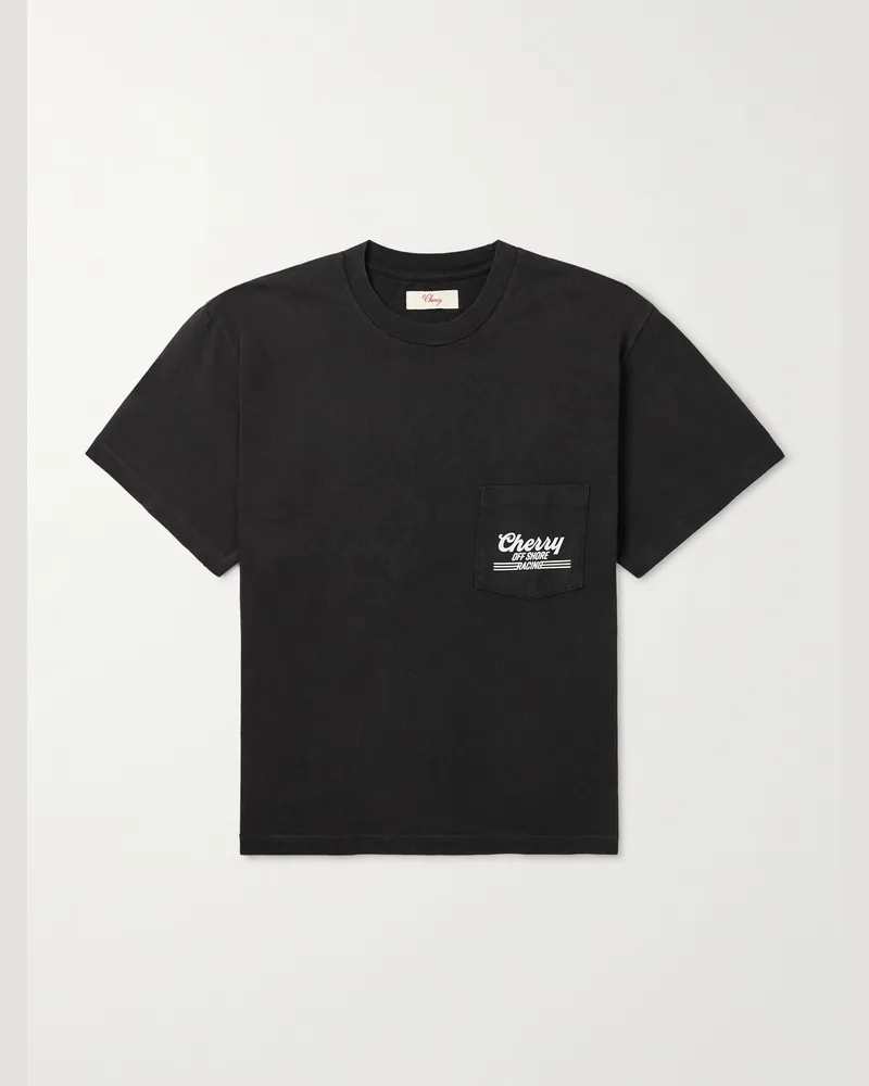 Cherry Los Angeles Offshore Racing T-Shirt aus Baumwoll-Jersey mit Print Schwarz