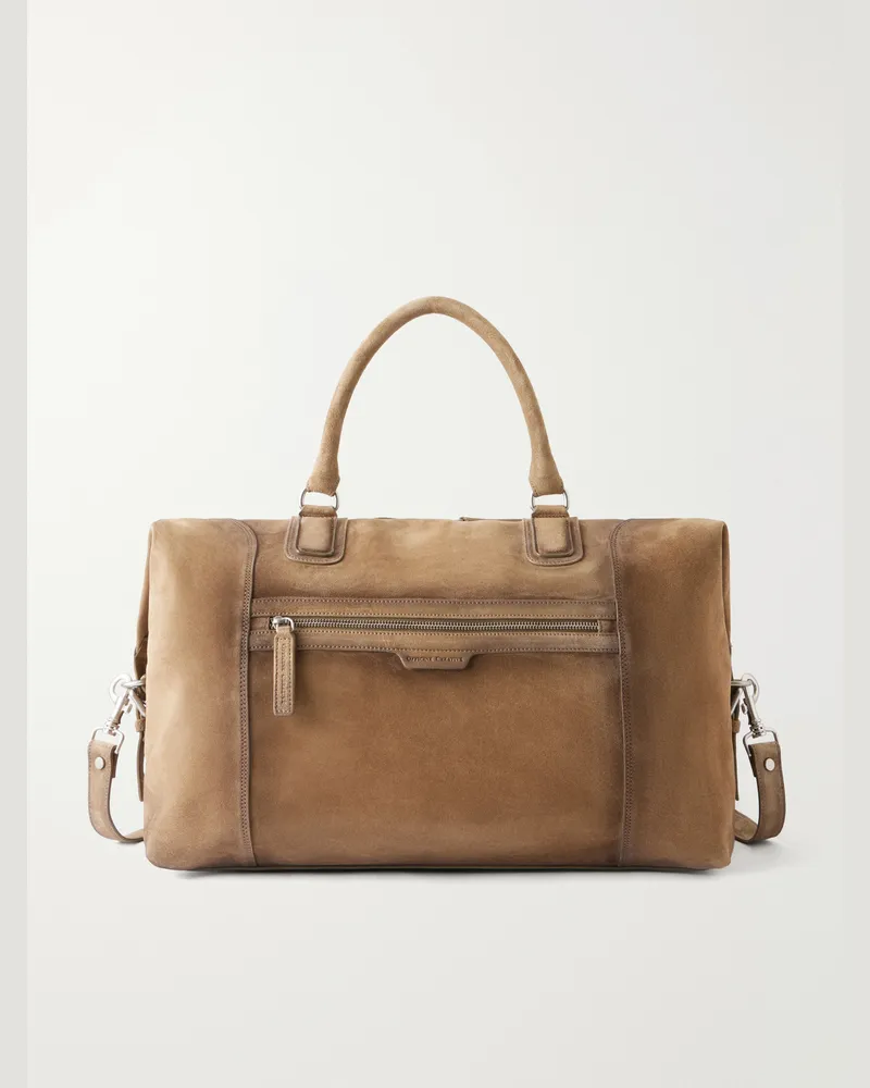 Officine Creative Italia Jules/006 Suede Weekend Bag Neutrals