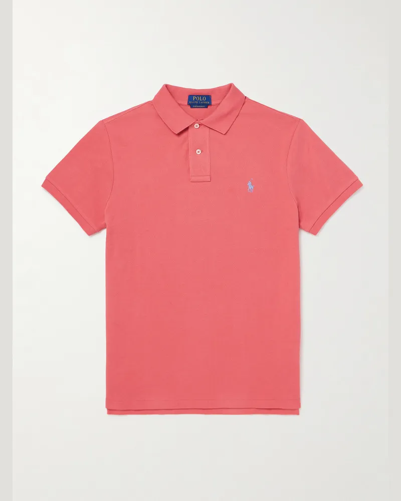 Ralph Lauren Polohemd aus Baumwoll-Piqué mit Logostickerei Rot