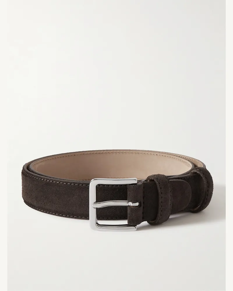 MR P. 3cm Suede Belt Brown