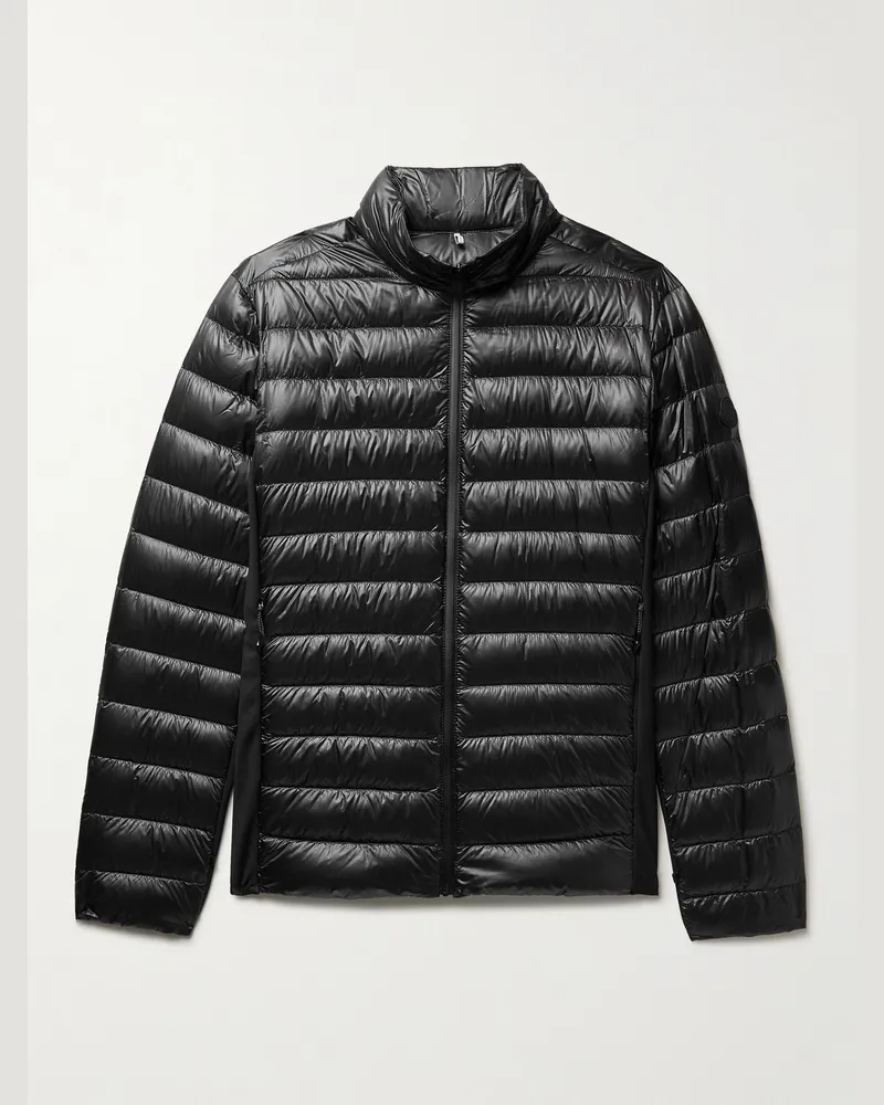 Moncler Vosges schmal geschnittene Daunenjacke aus gestepptem Ripstop und Stretch-Jersey Schwarz