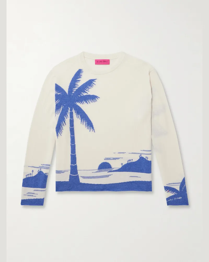 The Elder Statesman Kaschmirpullover mit Intarsienmotiv Neutral