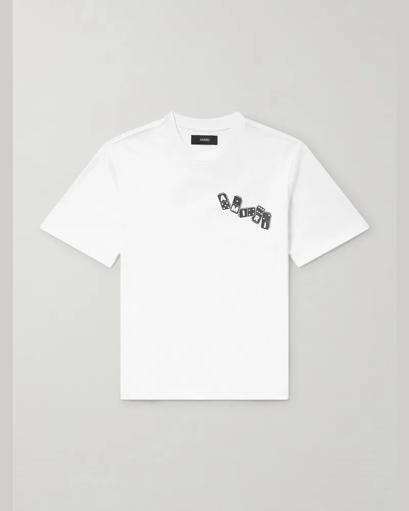 Amiri T-Shirt aus Baumwoll-Jersey mit Logoprint Weiß