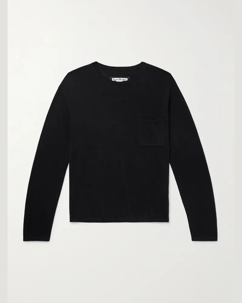 Acne Studios Kluna Pullover aus Kaschmir mit Logoapplikation Schwarz
