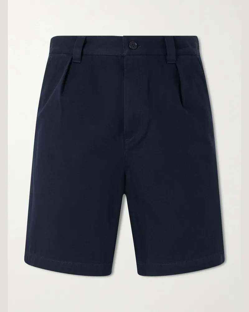 A.P.C. Otis Straight-Leg Cotton Shorts Blue