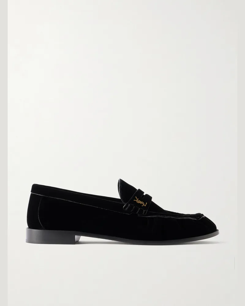 Saint Laurent Le Loafer Velvet Loafers Black