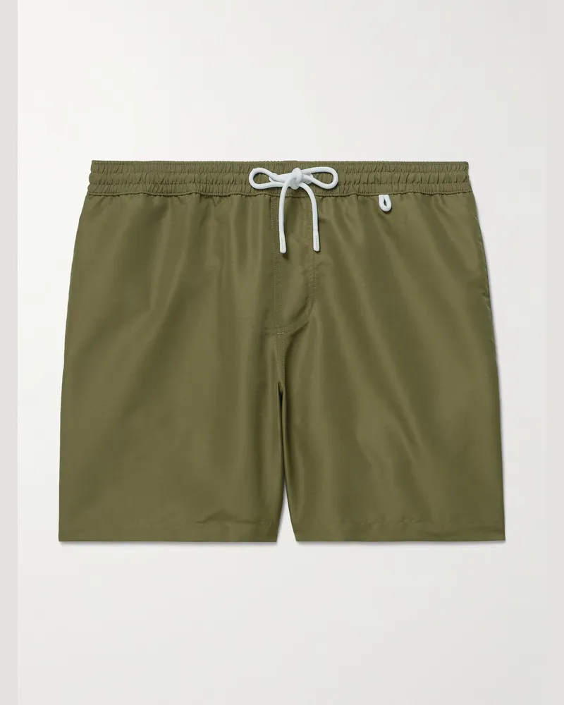 Loro Piana Bay gerade geschnittene mittellange Badeshorts Grün