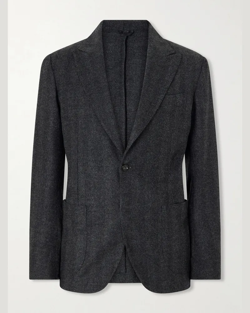 De Petrillo Faro Wool and Cashmere-Blend Blazer Gray