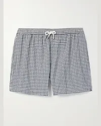 MR P. Badeshorts aus Seersucker mit Gingham-Karo Blau