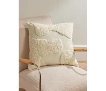Sappa Kissen aus Baumwoll-Canvas mit Wollbesatz