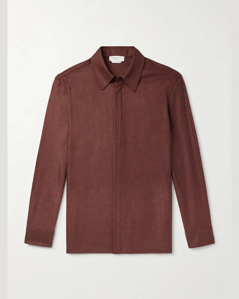 Gabriela Hearst Abbe Hemd aus Twill aus einer Woll-Kaschmirmischung Rot